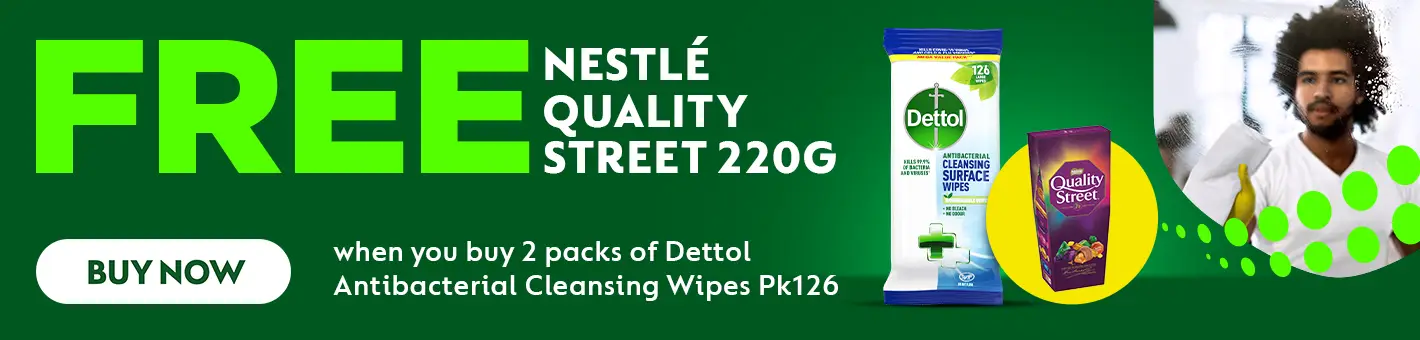 Dettol Wipes with FOC Quality Streets
